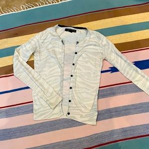 Volcom button down zebra print cardigan sweater light